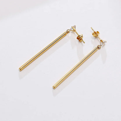 Ariel Minimalist Long Bar Dangle Earrings for Women