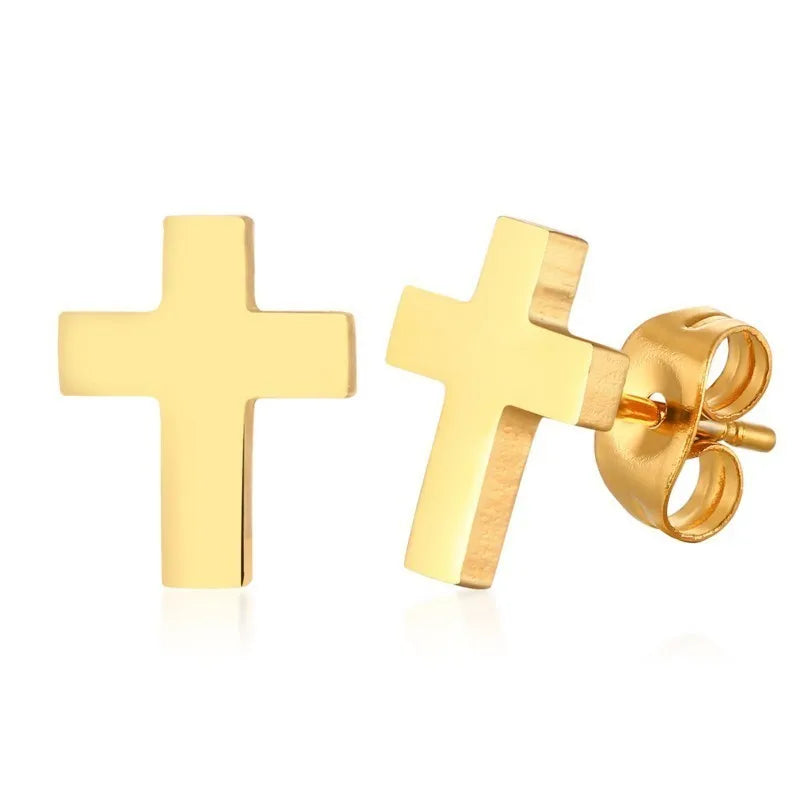 Ariel Simple Cross Earrings for Men