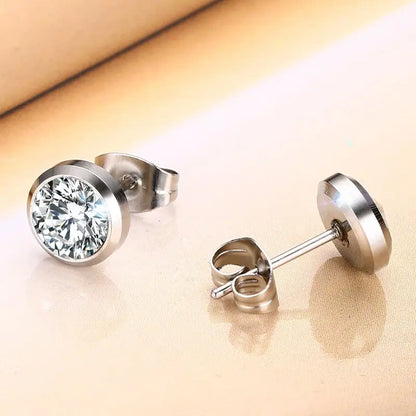 Ariel CZ Stone Classic Simple Stud Earrings for Women