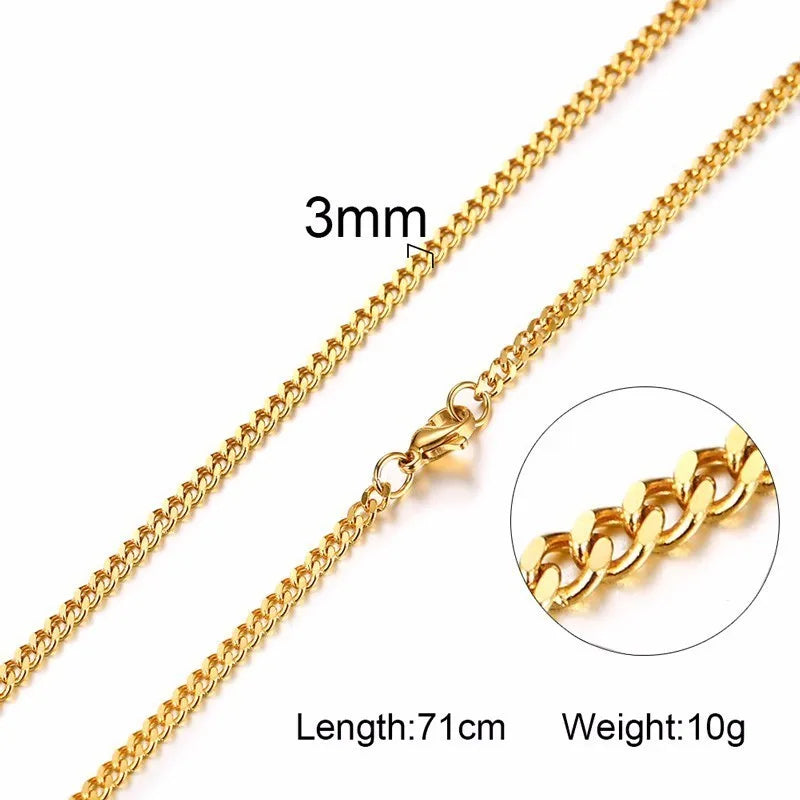 Ariel 30 Inch Long Curb Link Chain Necklace