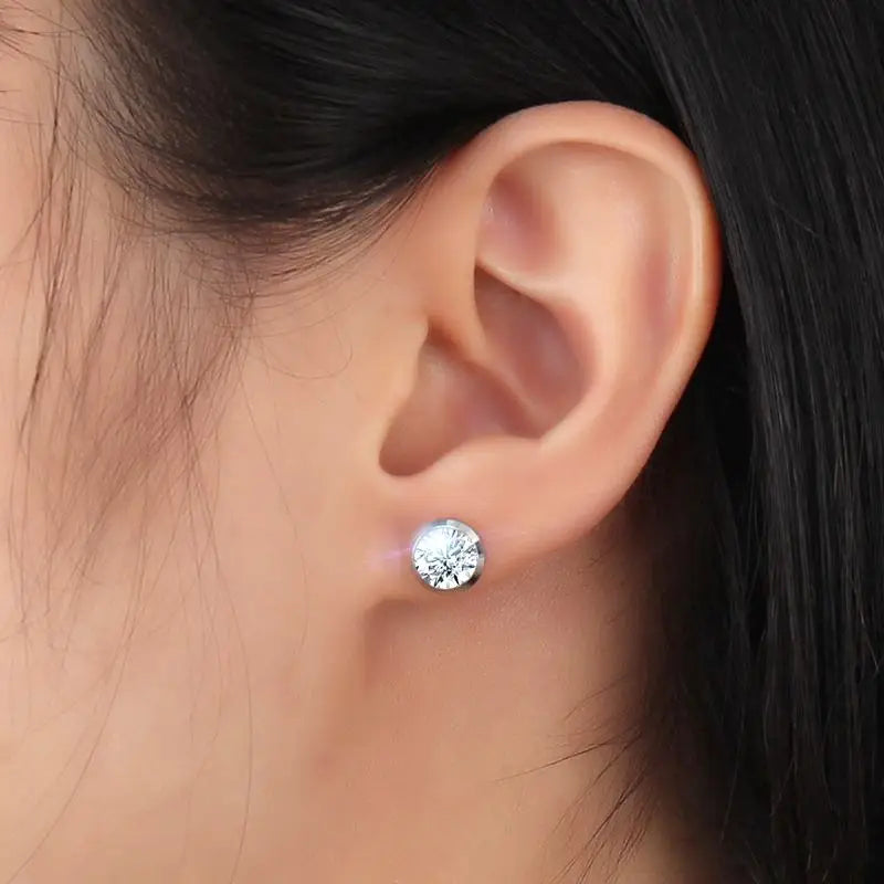 Ariel CZ Stone Classic Simple Stud Earrings for Women