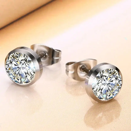 Ariel CZ Stone Classic Simple Stud Earrings for Women