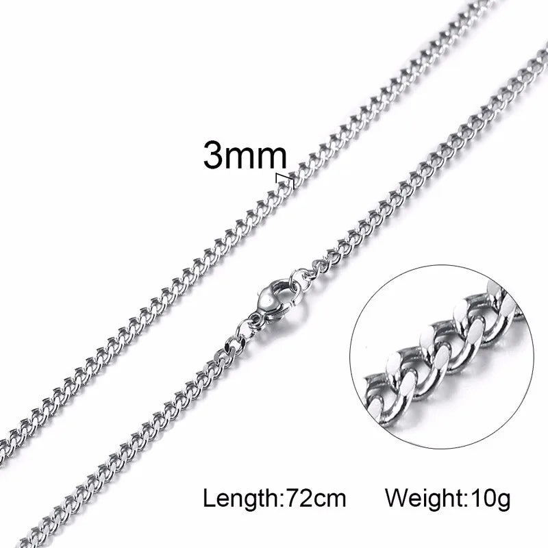 Ariel 30 Inch Long Curb Link Chain Necklace