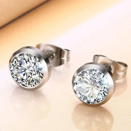 Ariel CZ Stone Classic Simple Stud Earrings for Women