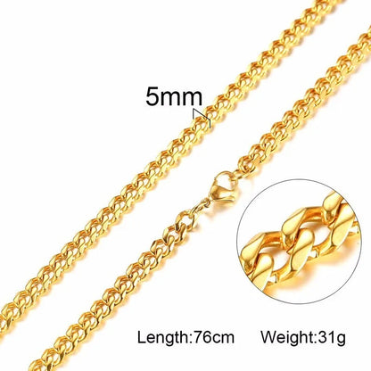 Ariel 30 Inch Long Curb Link Chain Necklace