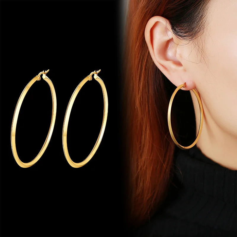 Ariel Minimalist Large Hoop Earrings for Women