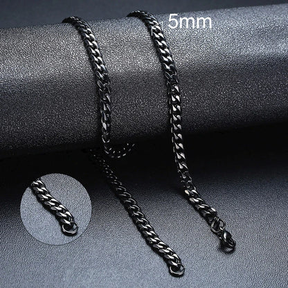 Black necklace for men