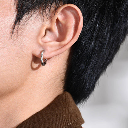 Ariel Simple Twisted Mobius Hoop Huggie Earrings for Men