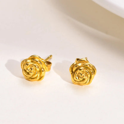 Ariel Elegant Rose Flower Stud Earrings for Women