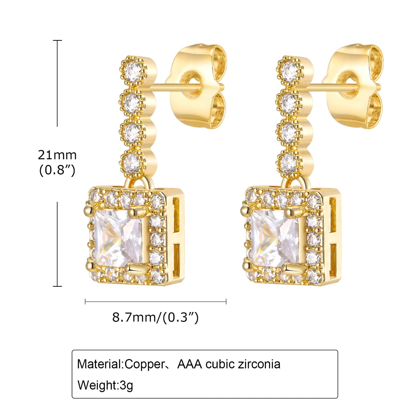 Ariel Luxury CZ Stone Earrings for Women