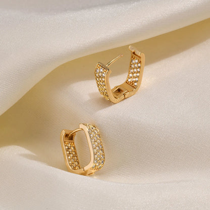 Ariel Luxury Gold Color Metal Hoop Earrings for Women