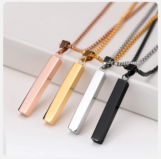 Ariel Stylish Rectangle Bar Men Pendant Necklace