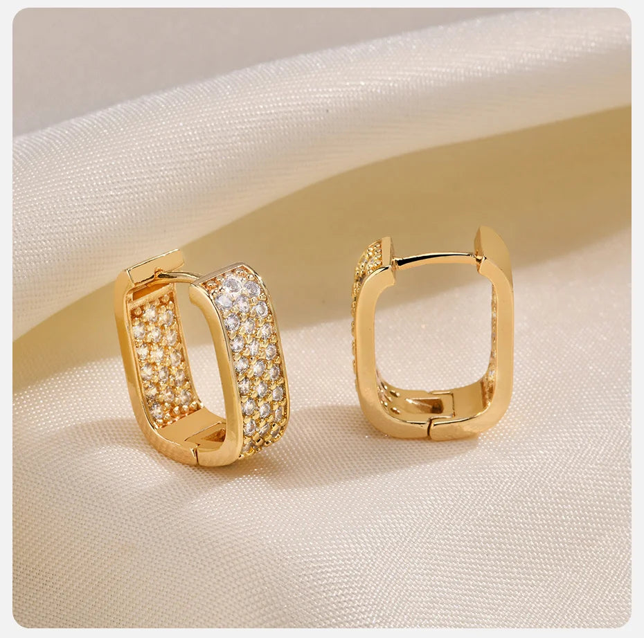 Ariel Luxury Gold Color Metal Hoop Earrings for Women