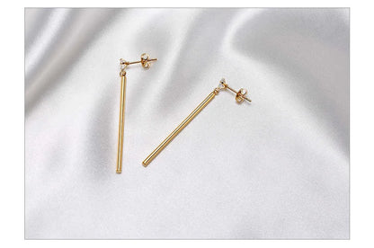 Ariel Minimalist Long Bar Dangle Earrings for Women