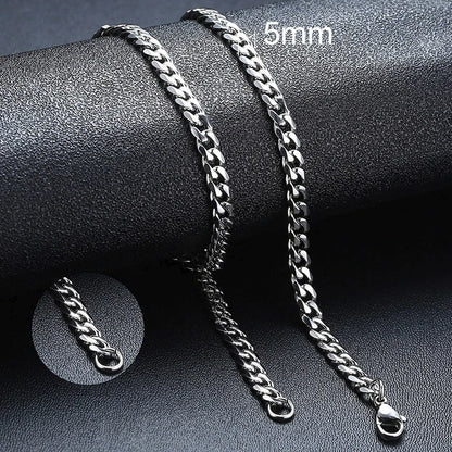 Ariel 3-7mm Cuban Chain Necklaces for Men