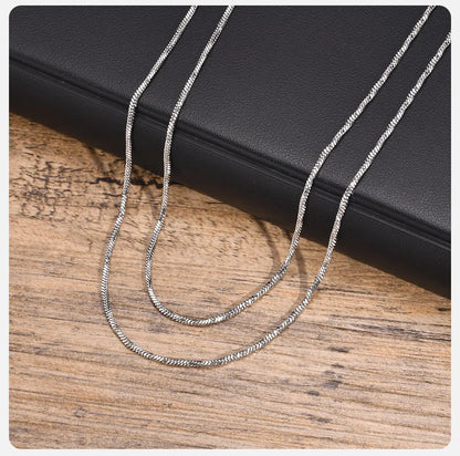 Ariel 2mm Square Snake Chain Necklace