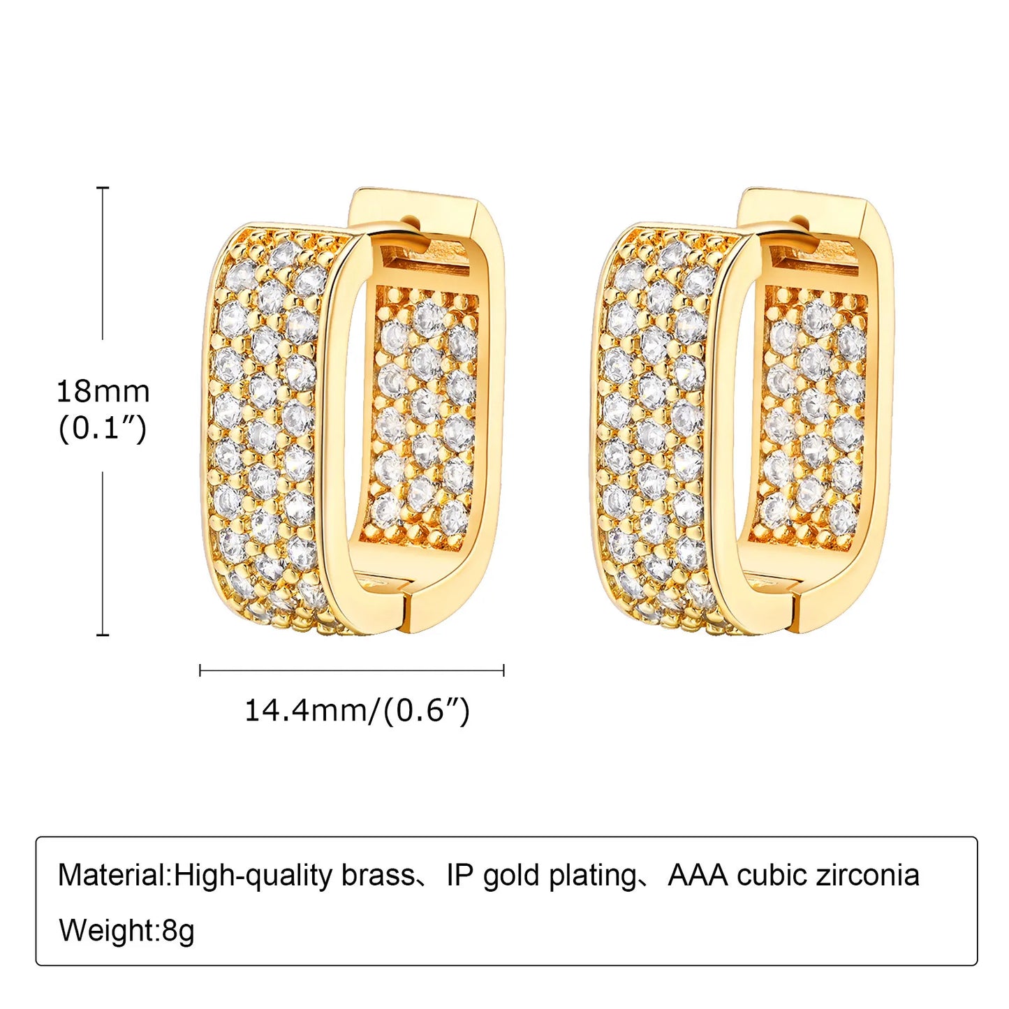 Ariel Luxury Gold Color Metal Hoop Earrings for Women