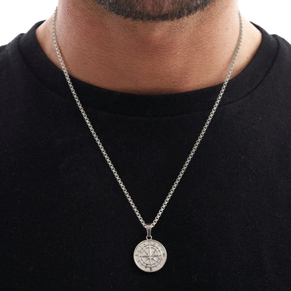 Ariel Men Compass Pendant Necklaces