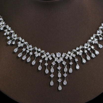 Ariel Luxury Cubic Zircon Necklace Earrings Set