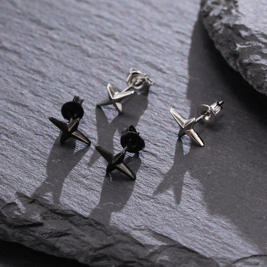 Ariel Unique Cross Stud Earrings for Men