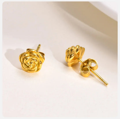 Ariel Elegant Rose Flower Stud Earrings for Women