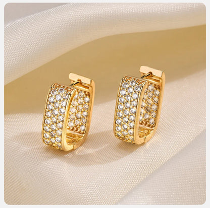 Ariel Luxury Gold Color Metal Hoop Earrings for Women