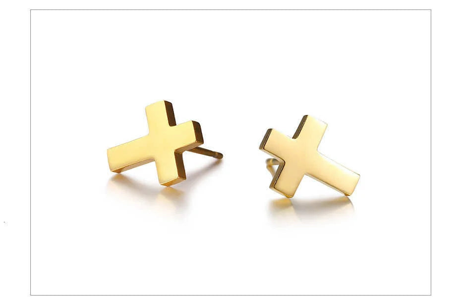 Ariel Simple Cross Earrings for Men