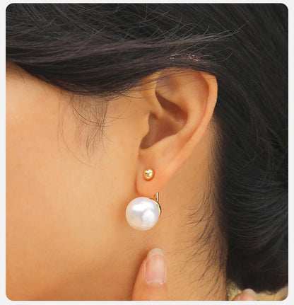 Ariel Minimalist Round Simulated Pearl Earrings for Women