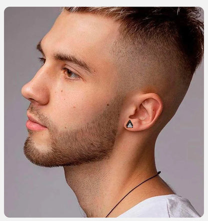 Ariel Punk Stud Earrings for Men