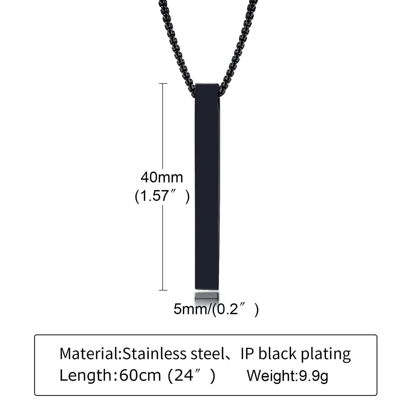 Ariel Vertical Pillar Necklace for Men