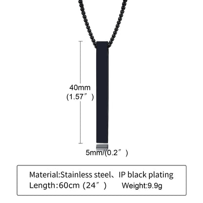 Ariel Vertical Pillar Necklace for Men