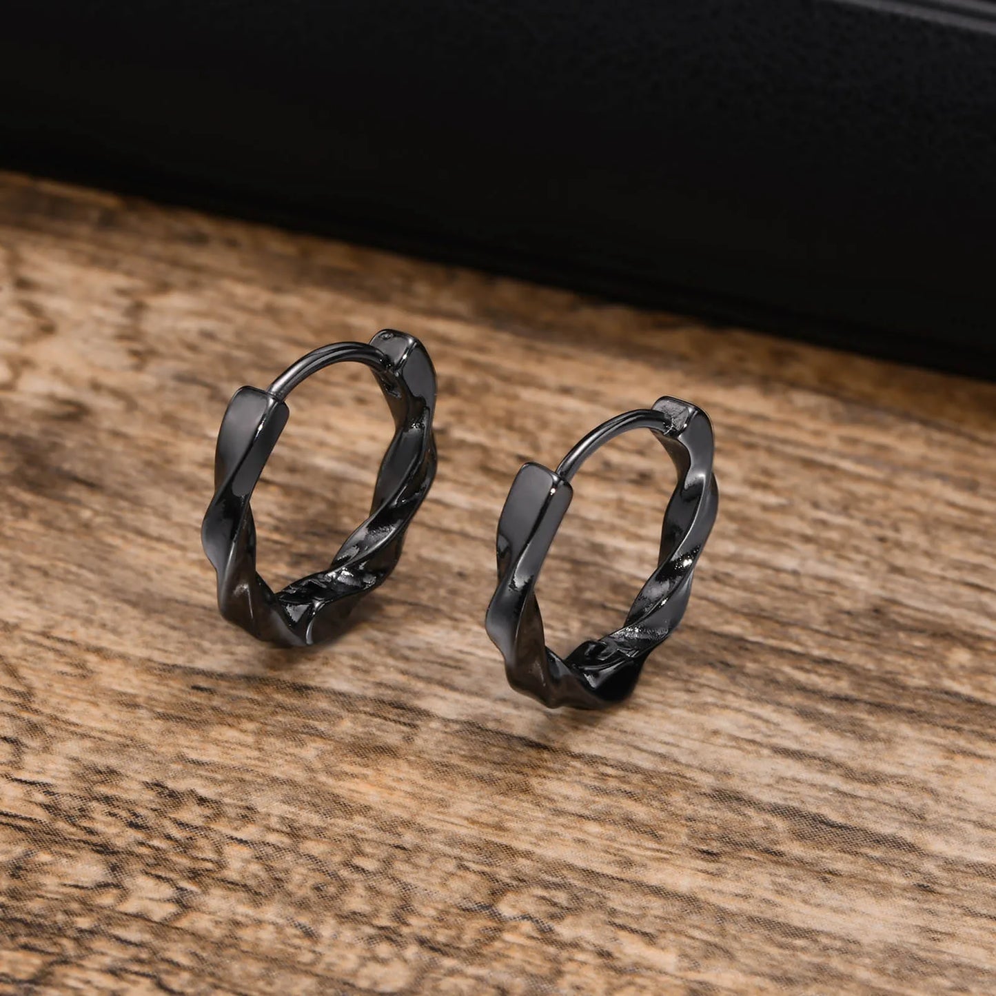 Ariel Simple Twisted Mobius Hoop Huggie Earrings for Men