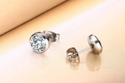 Ariel CZ Stone Classic Simple Stud Earrings for Women