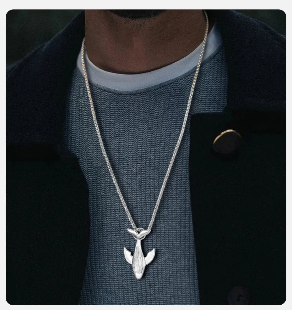 Ariel Big Whale Pendant Necklaces for Men