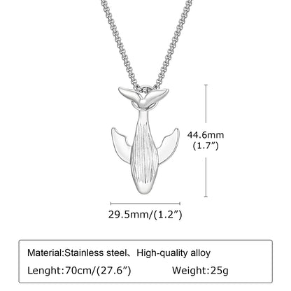 Ariel Big Whale Pendant Necklaces for Men