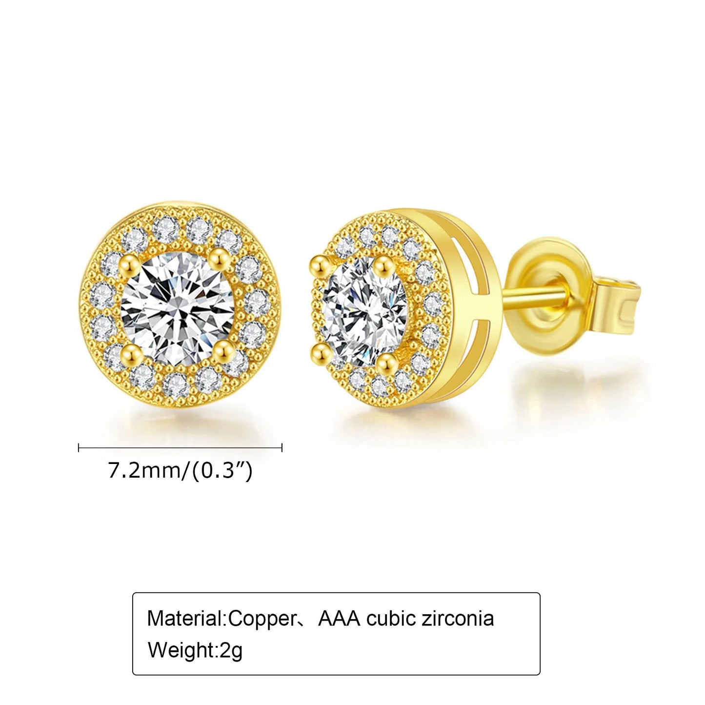 Ariel Luxury CZ Stone Stud Earrings