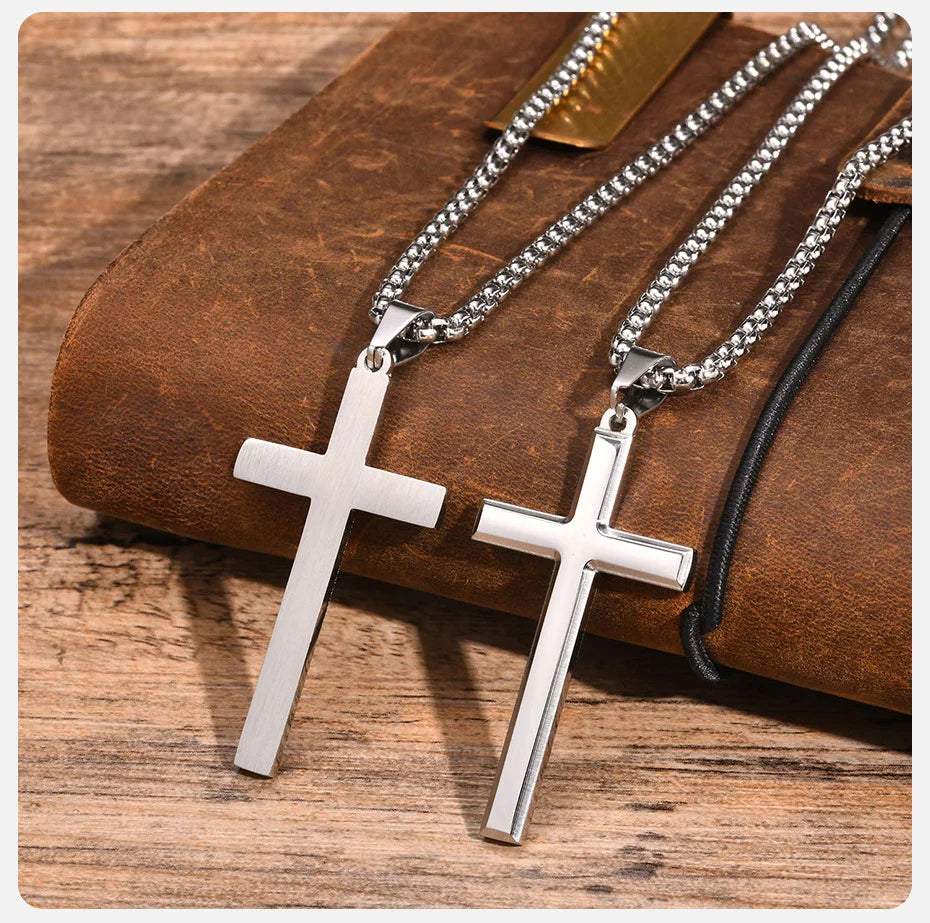 Ariel Simple Men Cross Pendant Necklace