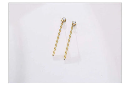 Ariel Minimalist Long Bar Dangle Earrings for Women