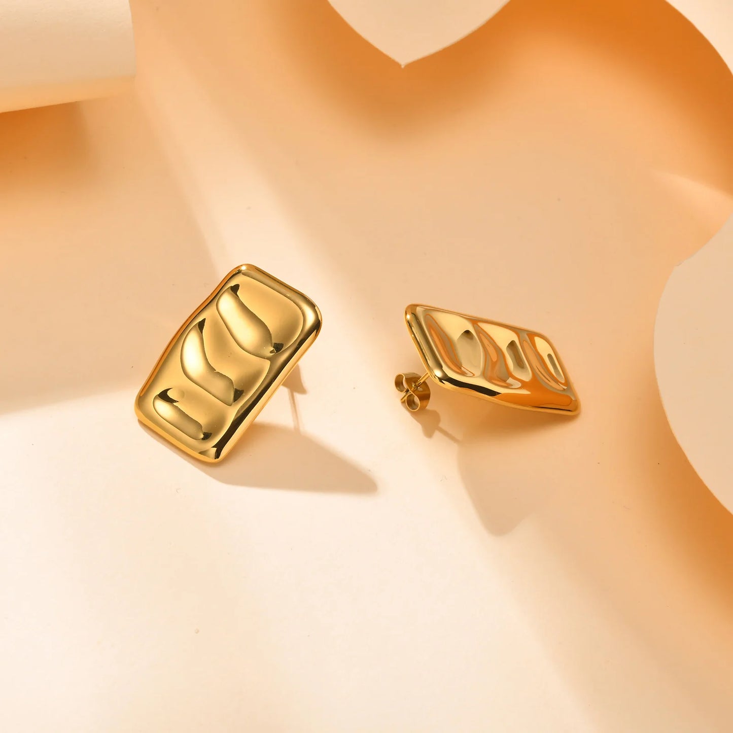 Ariel Geometric Rectangle Bar Stud Earrings for Women