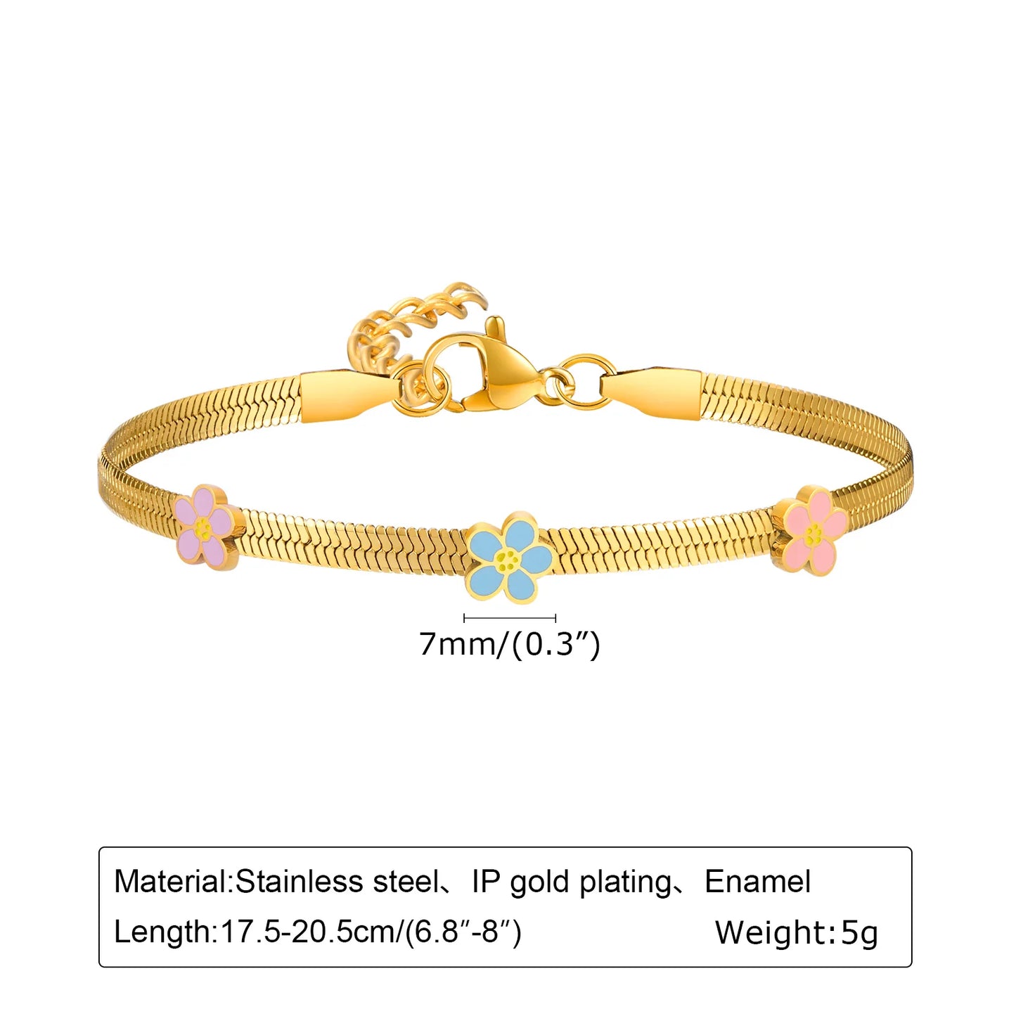 Ariel Herringbone Chain Bracelet for Girls