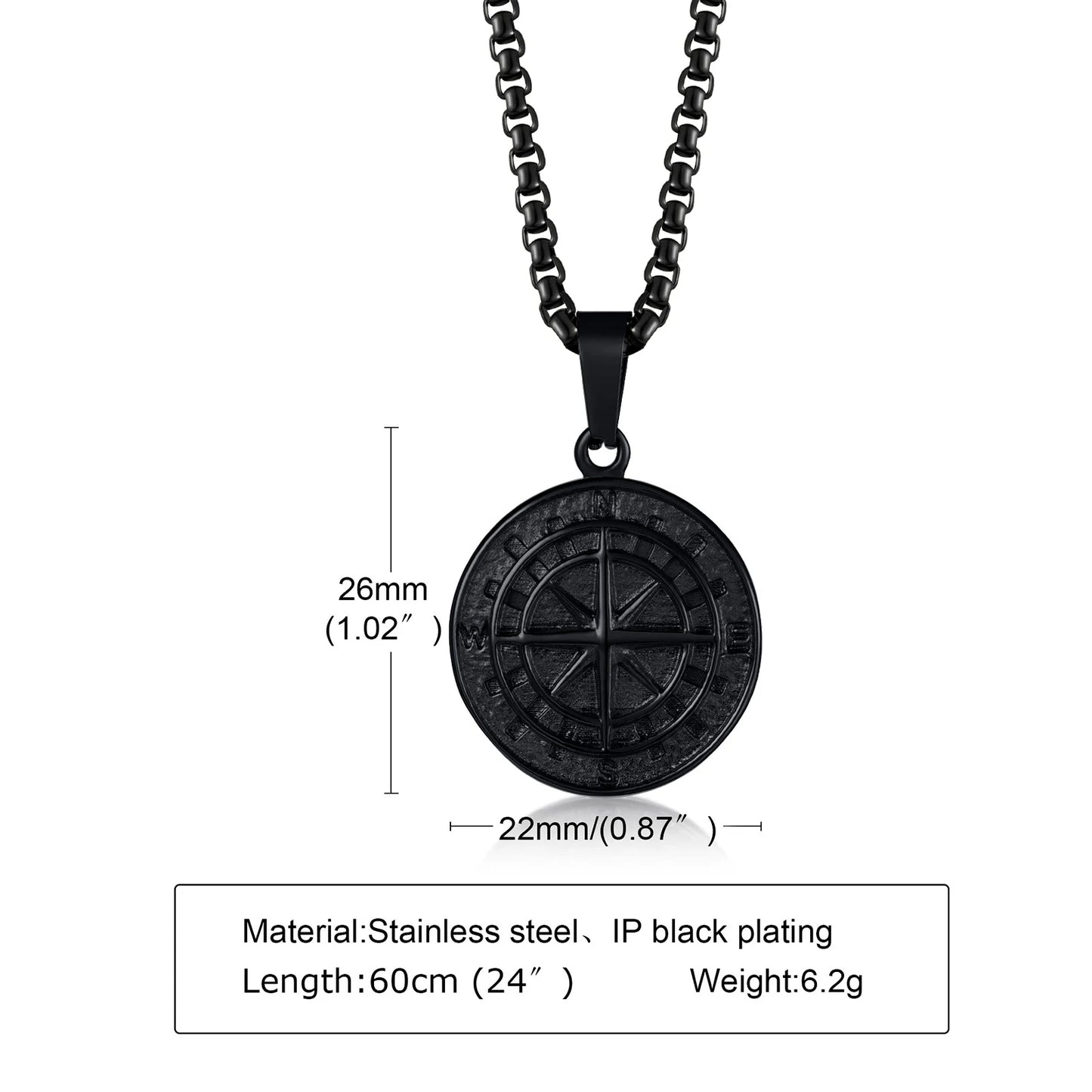 Ariel Men Compass Pendant Necklaces