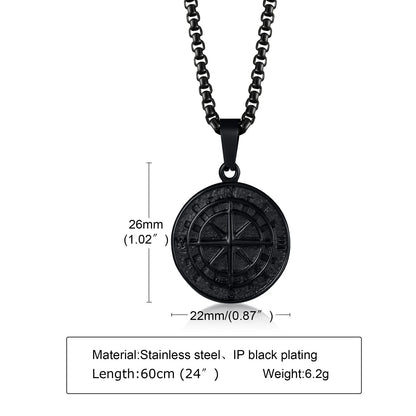 Ariel Men Compass Pendant Necklaces