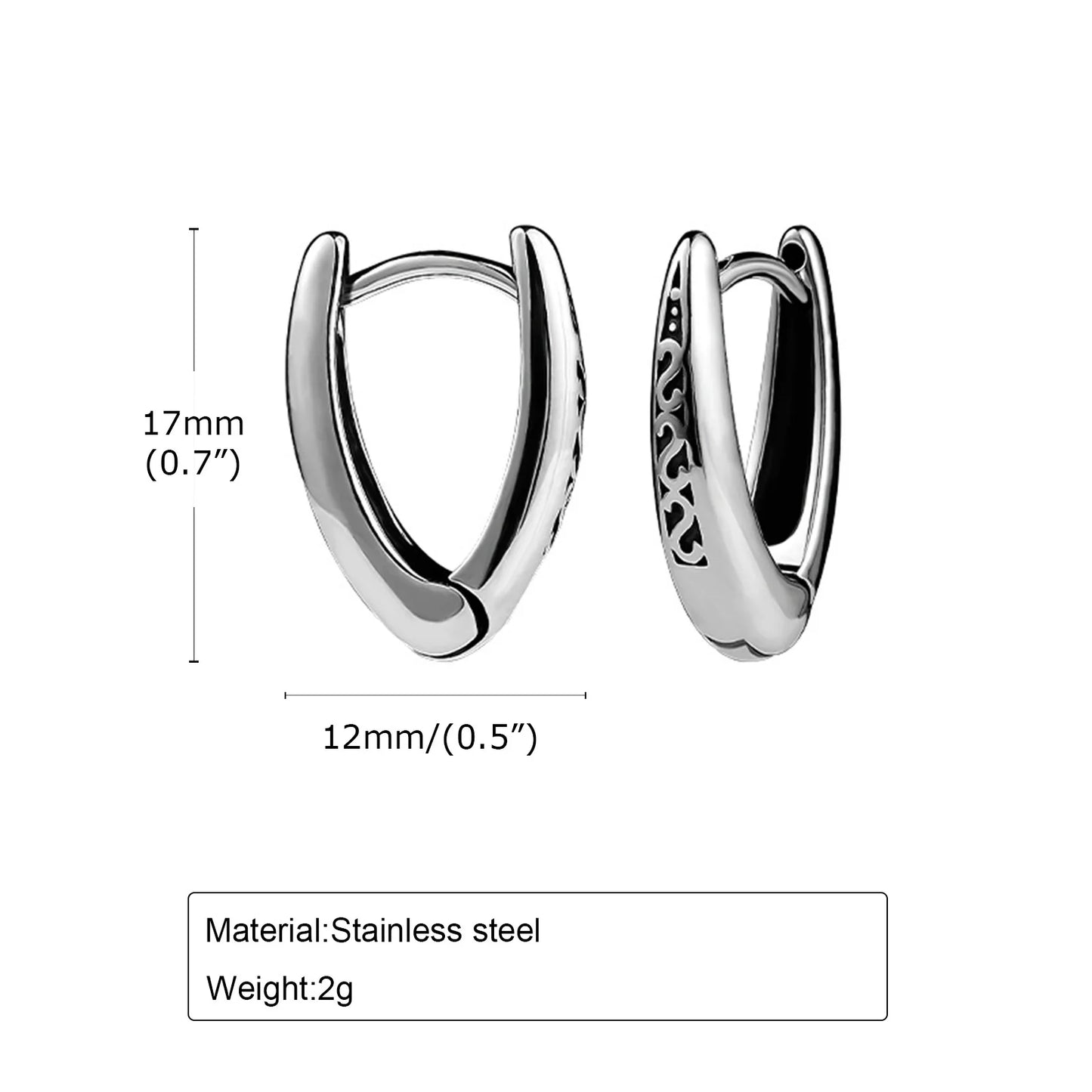 Ariel Retro Triangle Hoop Earrings for Men