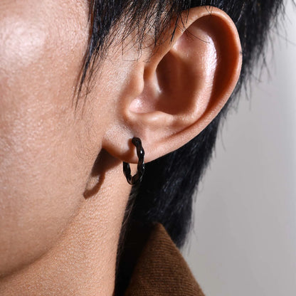 Ariel Simple Twisted Mobius Hoop Huggie Earrings for Men