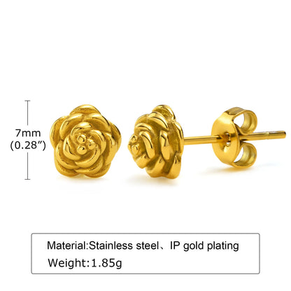 Ariel Elegant Rose Flower Stud Earrings for Women