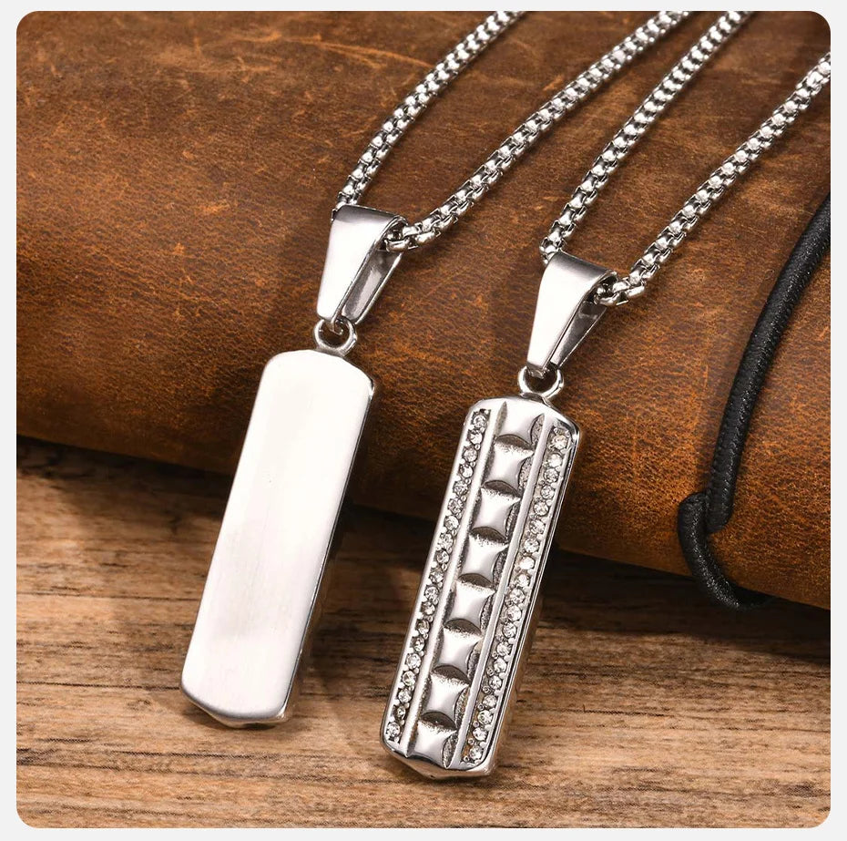 Ariel Thicken Vertical Bar Necklace for Men