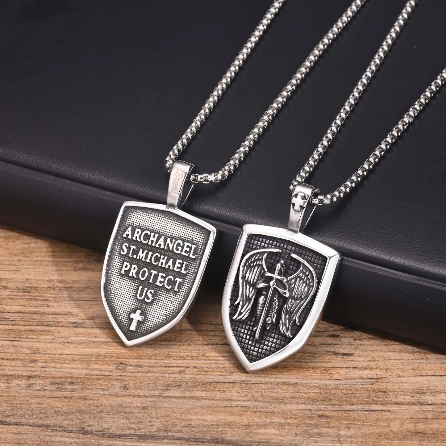 Ariel Men Shield Pendant Necklace