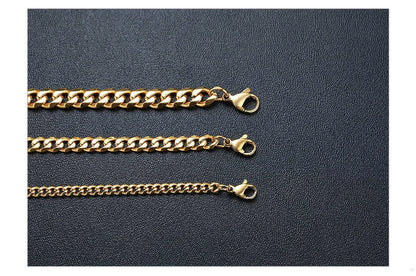 Ariel 3-7mm Cuban Chain Necklaces for Men