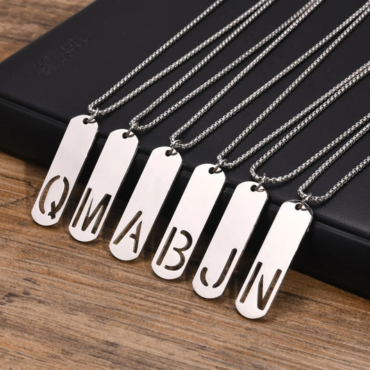 Ariel Initial Bar Necklaces for Men