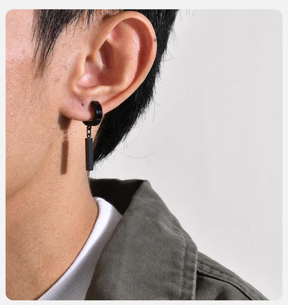 Ariel New Fashion 3D Bar Huggie Earrings for Men